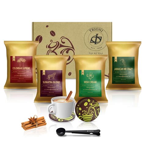 Amazon.com: Gourmet Coffee Sampler Gift Set (4x2.5oz) TRIONI Medium