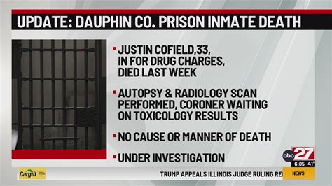 Autopsy Results In Dauphin County Prison Inmate Death Revealed