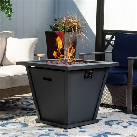 Bond 28 In W 50000 Btu Black Portable Steel Square Propane Gas Fire Pit At