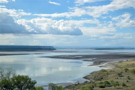 Lake Magadi with Flamingos at the Background, Rift Valley, Kenya Stock ...