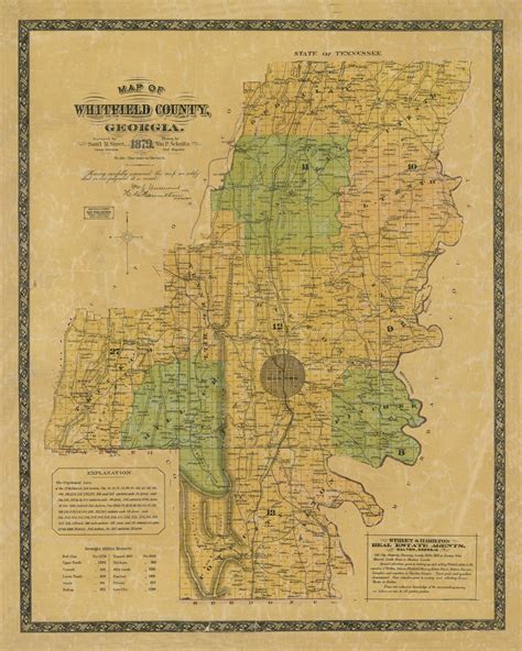 1879, Whitfield County Map, Georgia Map, Dalton Georgia, Georgia State Map, From an Old Georgia ...