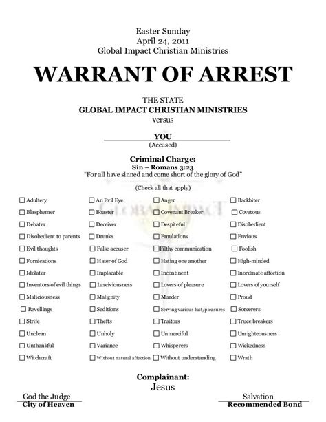 Warrant of Arrest