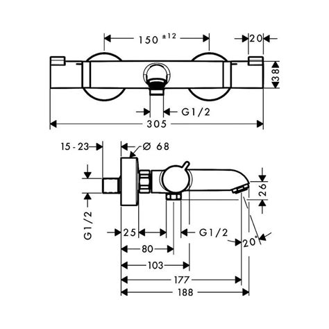 Hansgrohe Ecostat Bateria Wannowa Termostatyczna Czarny Matowy