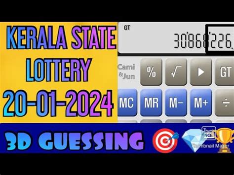 20 01 2024 KERALA LOTTERY CALCULATOR CHART GUESSING WINNING TIPS