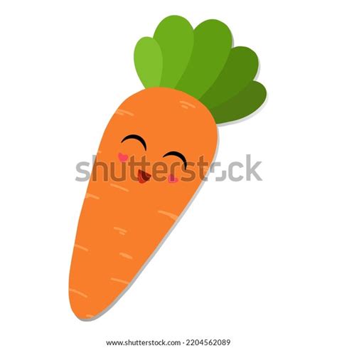 Cute Cartoon Carrot Vector Kawaii Illustration Stock Vector Royalty