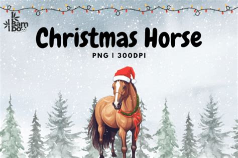 Cartoon Christmas Horse Clip Art Graphic by Bamboo.Design · Creative ...