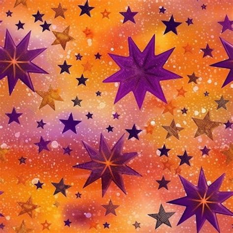 Premium AI Image | Purple and orange stars on a yellow background ...