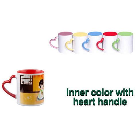 Sublimationwala Ceramic Inner Color Heart Handle Mug At Rs 64 Piece In