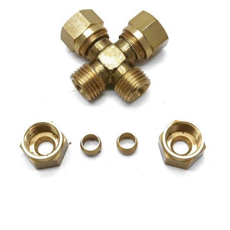 British Made 8mm Equal 4 Way Cross Brass Compression Fitting