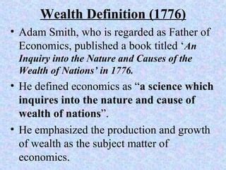 Definitions Of Economics Ppt