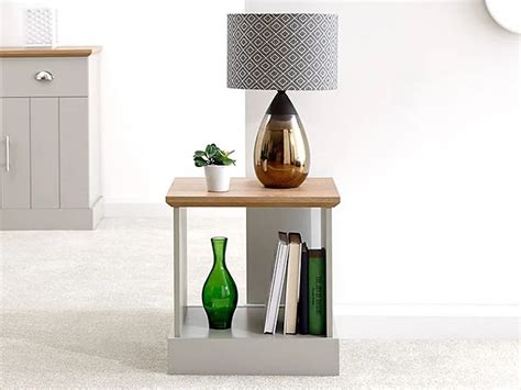 Gfw Kendal Grey And Oak Lamp Table