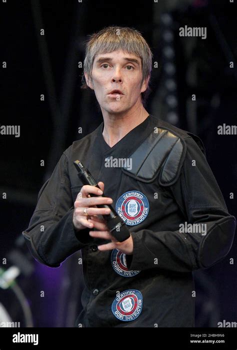 Ian Brown Of Stone Roses Performs On Stage At Finsbury Park In London