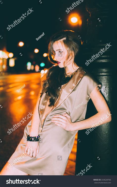 Sexy Gorgeous Brunette Girl Portrait Night Stock Photo 333628706 Shutterstock