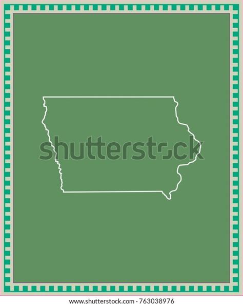 Iowa State Usa Map Vector Outline Stock Vector Royalty Free 763038976