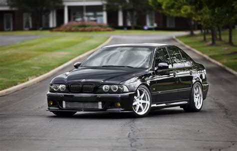 Wallpaper road, lawn, black, bmw, BMW, black, e39, porebrik images for desktop, section bmw ...