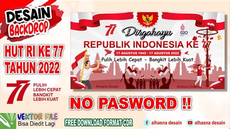 Desain Backdrop 17 Agustus Hut Ri 77 Dengan Coreldraw Free Download Youtube