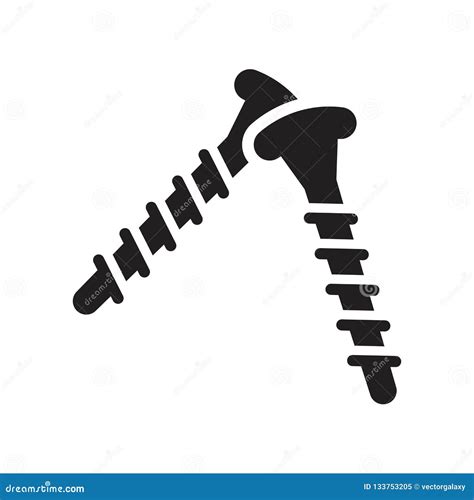 Two Screws Icon Vector Isolated On White Background Two Screws Stock