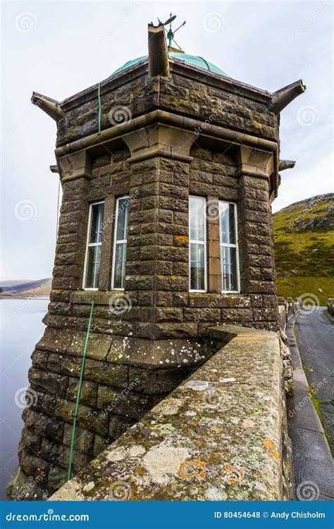 Intake Tower And Service Bridge At Malmsbury Reservoir In Australia