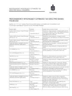 PRZEDSIĘBIORCY WYKONUJĄCY CZYNNOŚCI NA RZECZ PKO przedsi biorcy