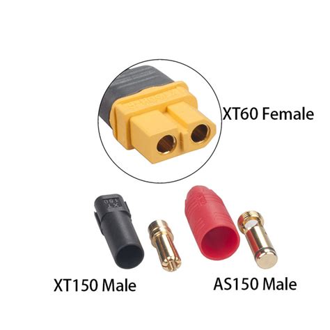 RJXHOBBY XT60 Female to XT150 AS150 male Connector Adapter 15cm 12awg ...