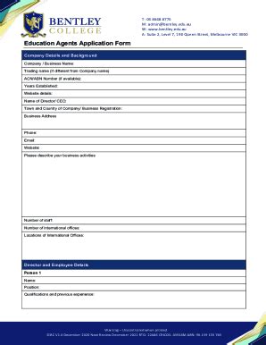 Fillable Online Education Agents Application Form V1 0 Docx Fax Email