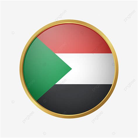 Sudan Flag Vector Art Png Sudan Flag Vector With Circle Gold Frame