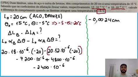 Dilatação térmica dos sólidos Questão 04 YouTube