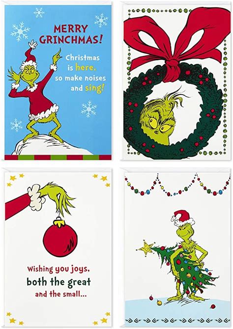 Hallmark Image Arts Boxed Christmas Cards Assortment, Classic Grinch (4 ...