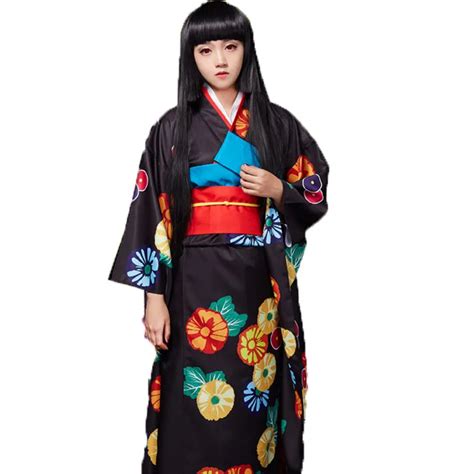 Buy Hell Girl Jigoku Shoujo Ai Enma Mitsuganae Floral Kimono Cosplay Costume