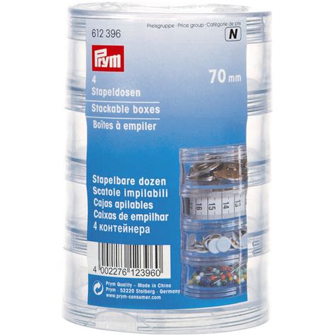 Boîtes empilables rondes de 7 cm Prym 4 unités par 5 25