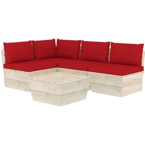 Salon De Jardin Palette Pcs Avec Coussins Pic A Impr Gn Mobilier