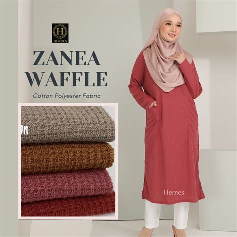 HERNES BLOUSE ZANEA WAFFLE LONG BLOUSE IRONLESS BLOUSE MUSLIMAH BLOUSE