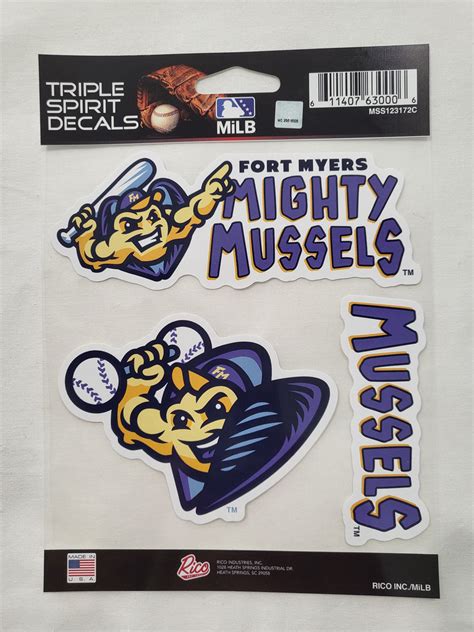 Mighty Mussels Triple Spirit Decals – Fort Myers Mighty Mussels