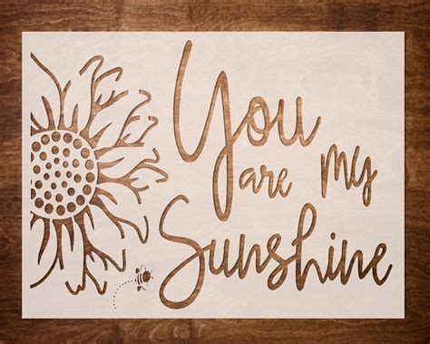 You Are My Sunshine Stencil For Painting On Wood Canvas Etsy