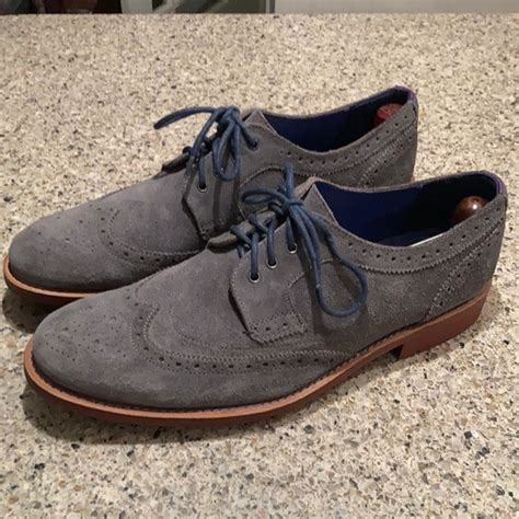 Ted Baker London Shoes Ted Baker Hontaar Grey Suede Leather Wingtip