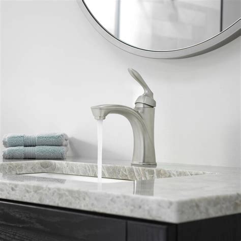 Pfister Avalon Brushed Nickel Single Hole 1 Handle Watersense Bathroom Sink Faucet With Drain