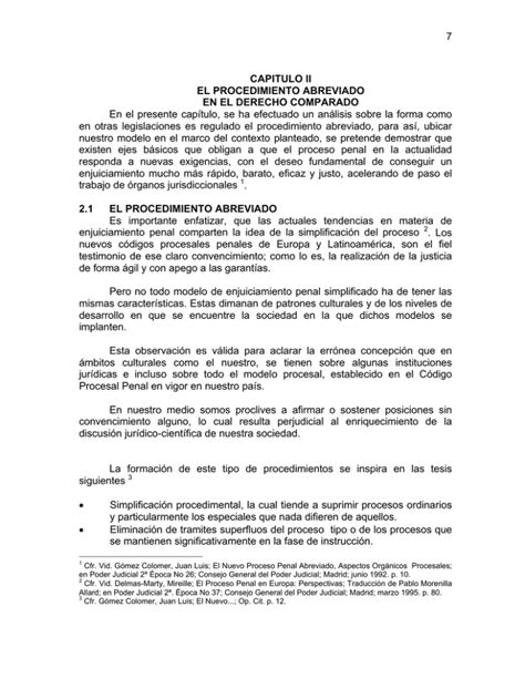 Capitulo Ii El Procedimiento Abreviado En El Derecho Comparado