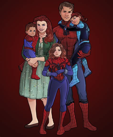 Spider-Family Portrait art commission 🥰 : r/MarvelFanfiction