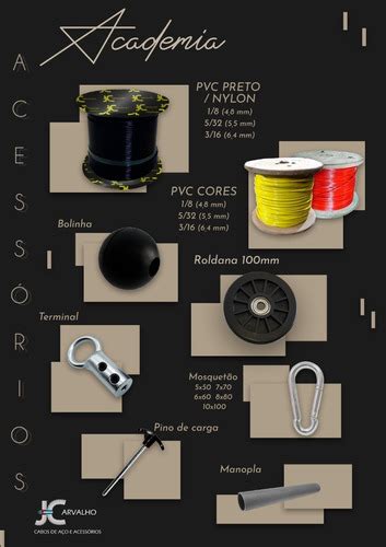 Cabo Aço Revestido Para Academia 1 8 X 4 8 Mm 10 Metros Parcelamento