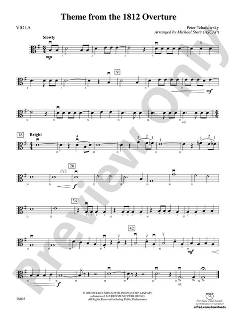 Theme from the "1812 Overture": Viola: Viola Part - Digital Sheet Music ...