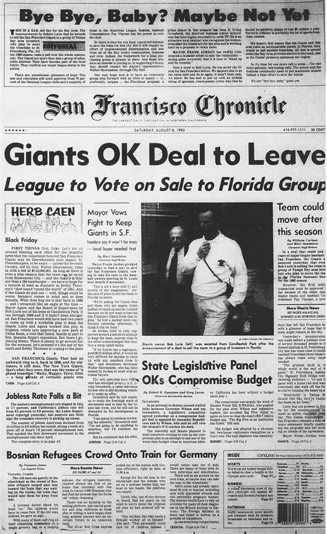 Chronicle Covers: When San Francisco nearly lost the Giants