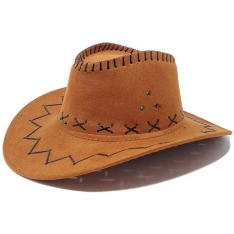 Cappello Da Cowboy Colore Cammello Scamosciato Per Feste Country E