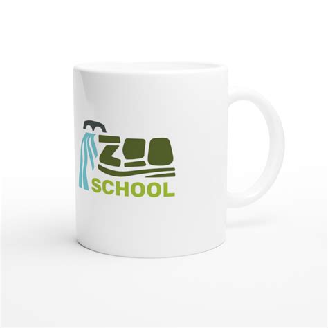 White 11oz Ceramic Mug – Zoo School Logo – Lake Superior Zoo