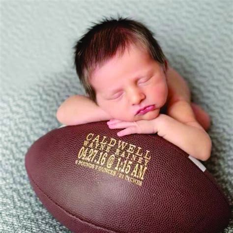 Personalized Football Birth Announcement Baby Boys T Engraved