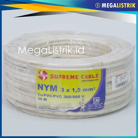 Jual SUPREME NYM 3X1 5 50 METER KABEL LISTRIK PUTIH KAWAT TEMBAGA