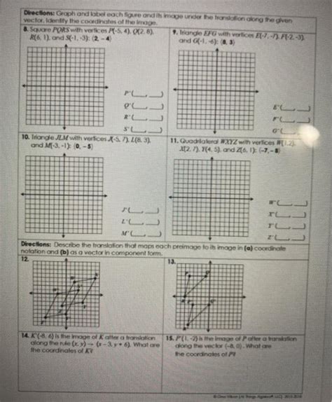 Solved Unit 9 Transformations Homework 1 Translations Chegg