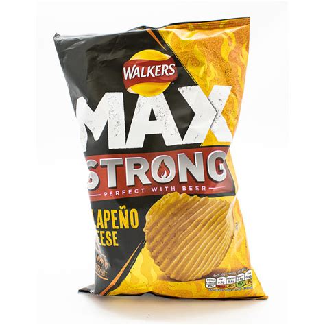 Walkers Max Strong Jalapeno And Cheese Sharing Crisps 150g 150g From