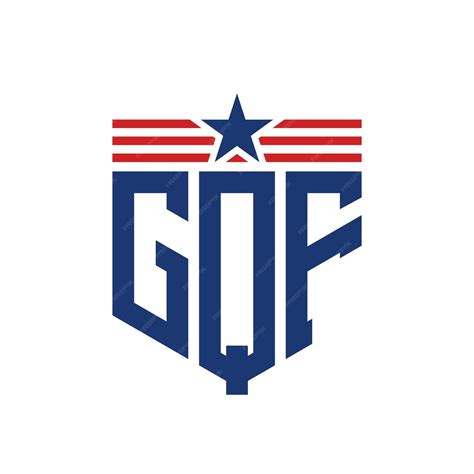 premium vector patriotic gqf logo  star  american flag straps