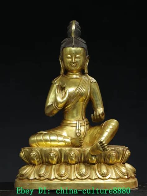 Ancienne Statue De Bouddha Kanyin Bodhisattva En Cuivre Eur