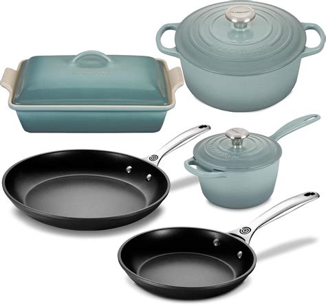 Le Creuset Piece Basic Kitchen Essentials Cookware Set Sea Salt